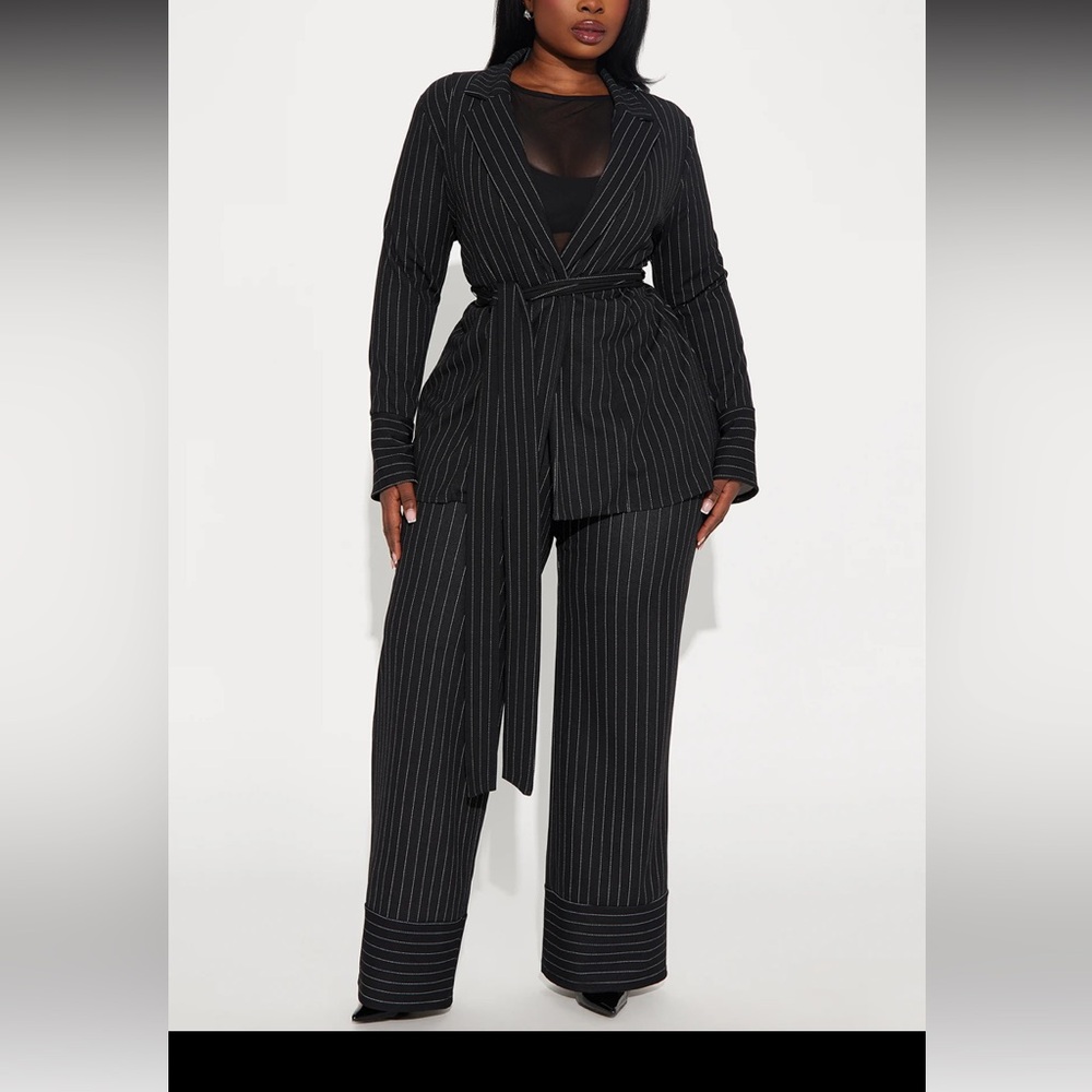 2PC PINSTRIPE PANT SET